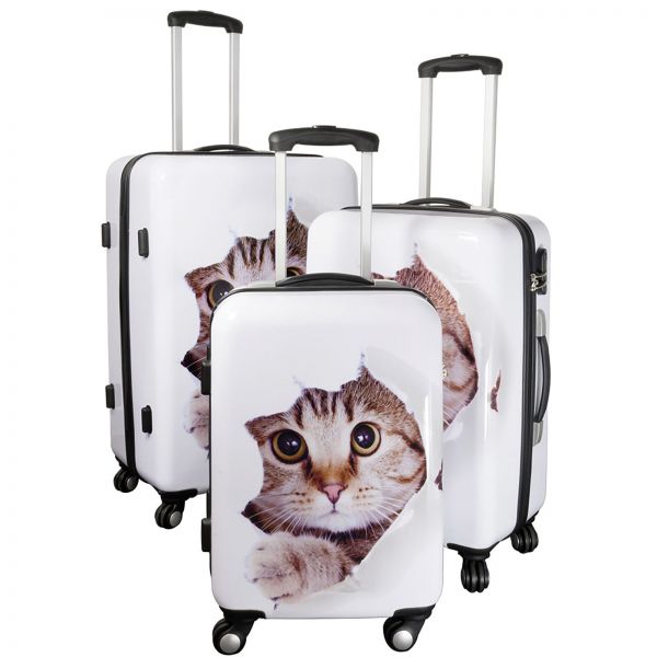 Polycarbonat Kofferset 3tlg Katze