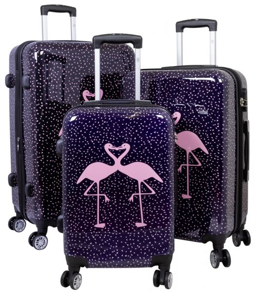 Polycarbonat Kofferset 3tlg Flamingo